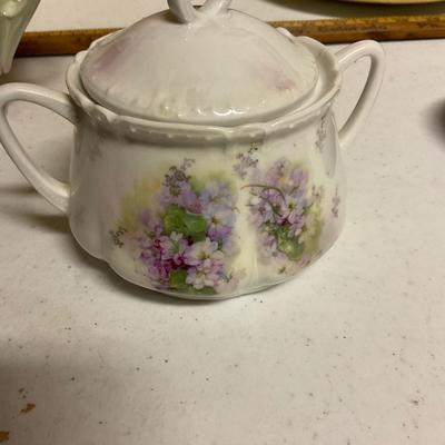 Bavaria Sugar Bowl And pitcher With Chips On Bottom