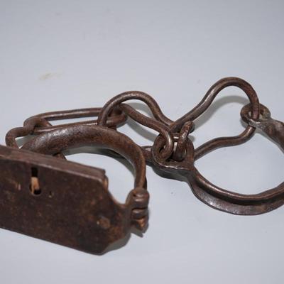 ANTIQUE IRON SHACKLES