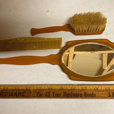 Vintage Hand Mirror Brush And Comb.