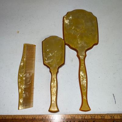 Vintage Hand Mirror Brush And Comb.