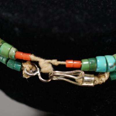 PAIR OF HEISHI TURQUOISE BEADED NECKLACES W/ SHELL