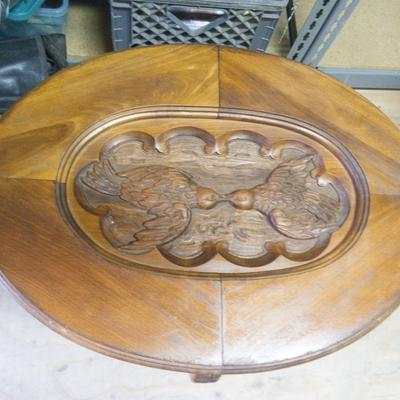 HAND CARVED WOODEN SIDE TABLE