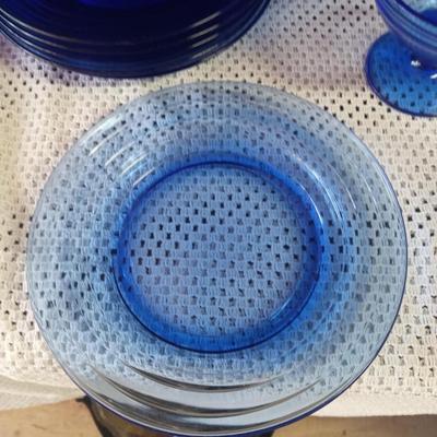 BLUE GLASS DINNERWARE