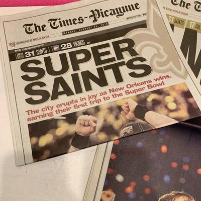 New Orleans Saints Super Bowl Times Picayune Newspapers Set of TWO