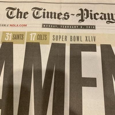 New Orleans Saints Super Bowl Times Picayune Newspapers Set of TWO