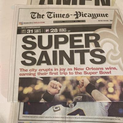 New Orleans Saints Super Bowl Times Picayune Newspapers Set of TWO