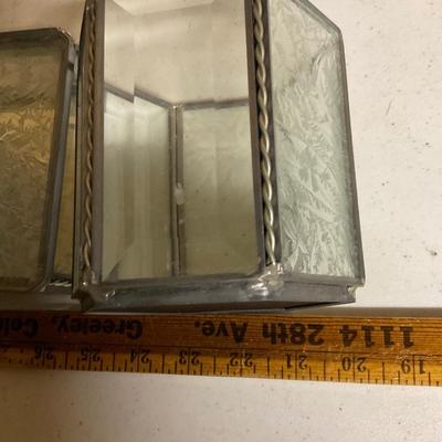 Etched Glass Trinket Boxes With Mirror Bottom Like New