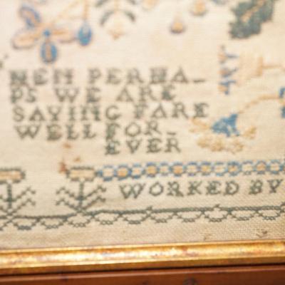 MOURNING SAMPLER IN TRIBUTE / SAMPLER BY ANN VITITOW DATED 1843