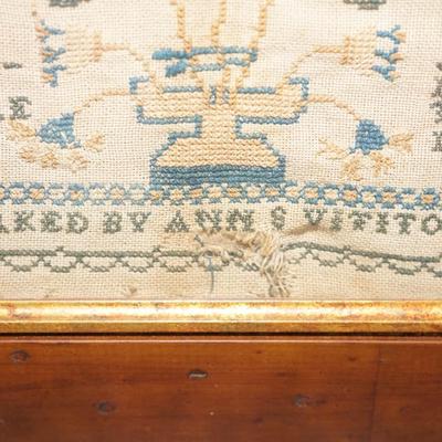 MOURNING SAMPLER IN TRIBUTE / SAMPLER BY ANN VITITOW DATED 1843