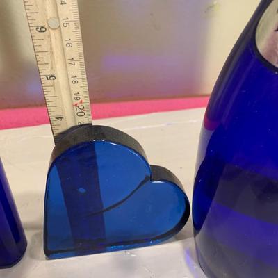 Huge Lot of Cobalt Blue Glass Bottles and Vases