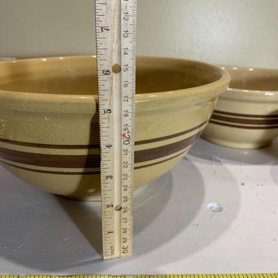 Weller Pottery Three Bowls Antique Brown Band