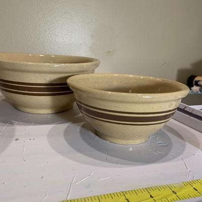 Weller Pottery Three Bowls Antique Brown Band