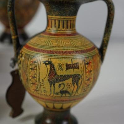 GROUPING OF FOUR STAVROPOULOS ANCIENT GREEK POTTERY REPRODUCTIONS OF QUALITY