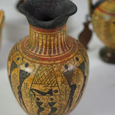 GROUPING OF FOUR STAVROPOULOS ANCIENT GREEK POTTERY REPRODUCTIONS OF QUALITY