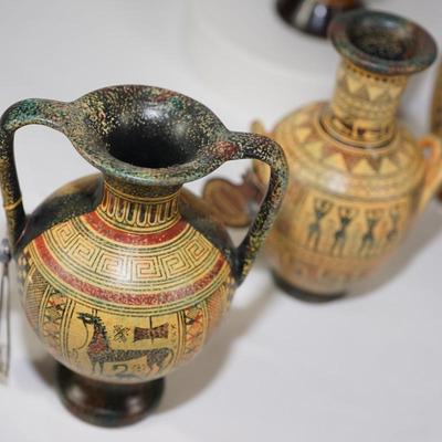 GROUPING OF FOUR STAVROPOULOS ANCIENT GREEK POTTERY REPRODUCTIONS OF QUALITY