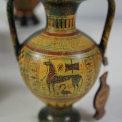 GROUPING OF FOUR STAVROPOULOS ANCIENT GREEK POTTERY REPRODUCTIONS OF QUALITY