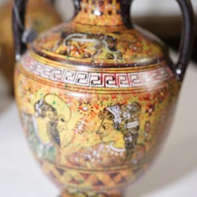 GROUPING OF FOUR STAVROPOULOS ANCIENT GREEK POTTERY REPRODUCTIONS OF QUALITY