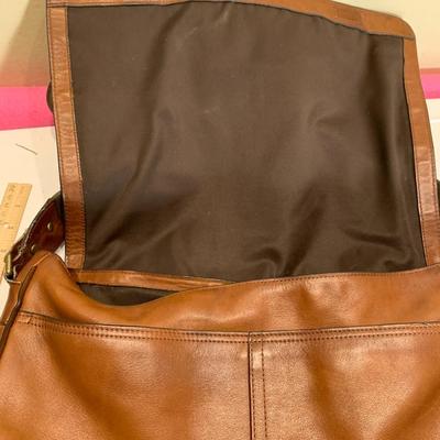 COACH Large Leather Crossbody Bag, Satchel, or Laptop Carrier