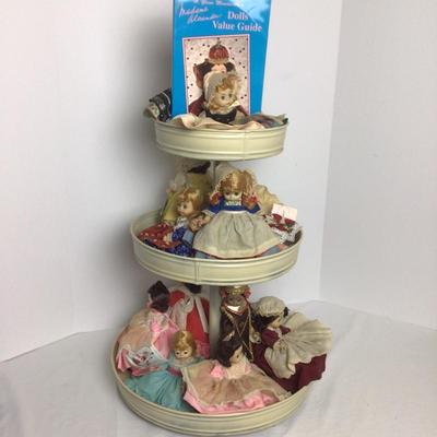 755 Madame Alexander Miniature Dolls & 3 Tier Display