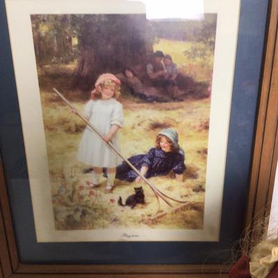 753 Vintage Victorian Doll & Framed Print