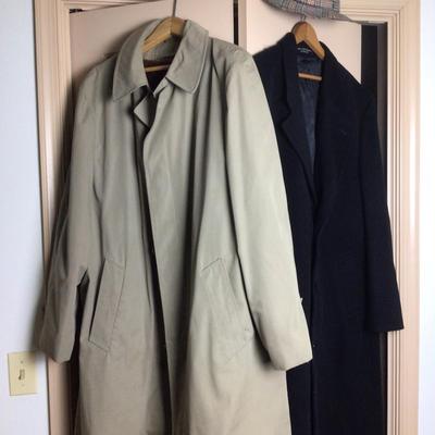 736 Menâ€™s Trench Coat Lot & Irish Hat