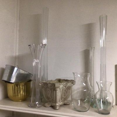 681 Tall Glass Vase Lot