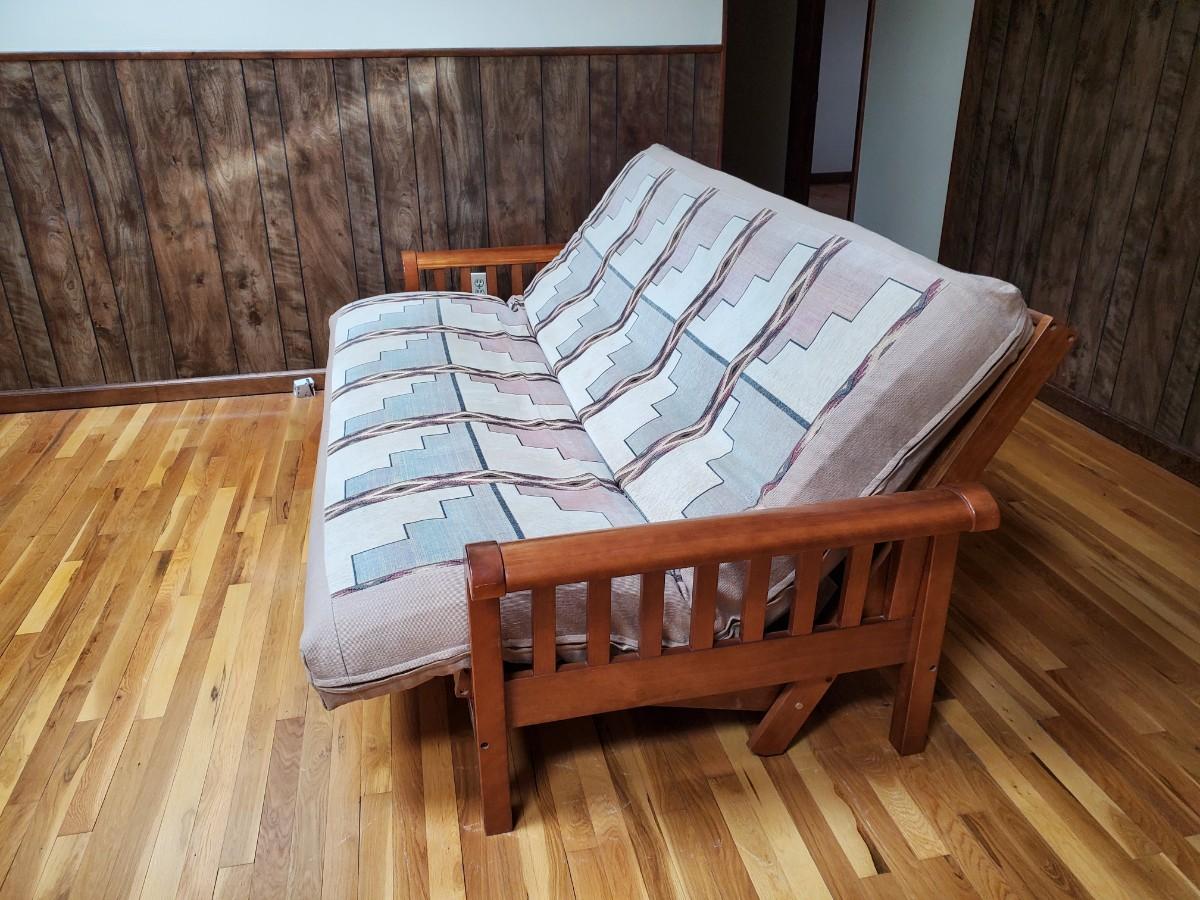 Wood Futon Frame and Removable Cover Matress
