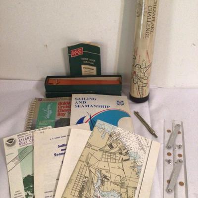 266 Sailing Chart Lot & Vintage Chesapeake Challenge Game