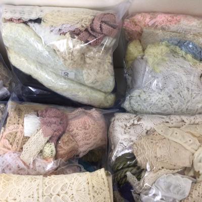 205 Vintage Lot of Lace/Linen Trims