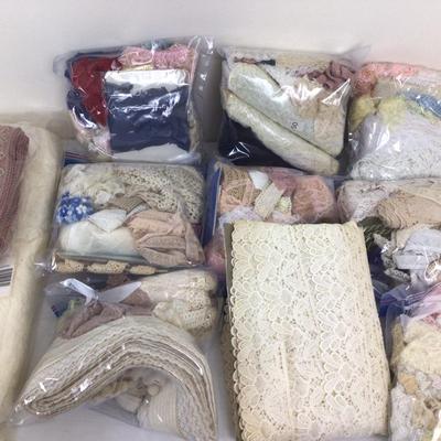 205 Vintage Lot of Lace/Linen Trims