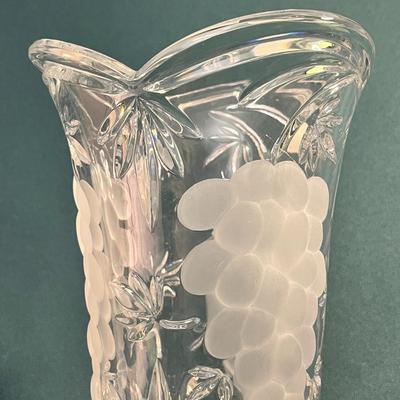 TALL 10” LEAD CRYSTAL VASE HAND CRAFTED