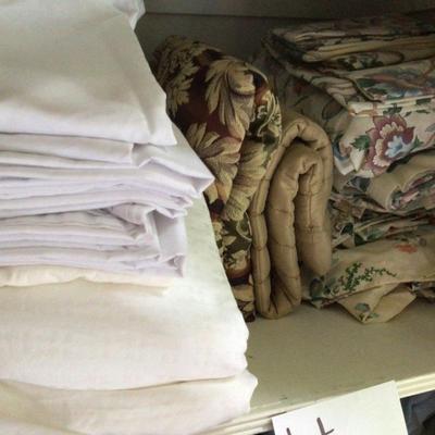 145 Floral Bedding Lot & Assorted White Bed Linens