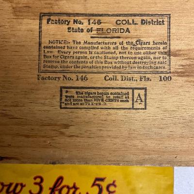 Antique Wood Cigar Box