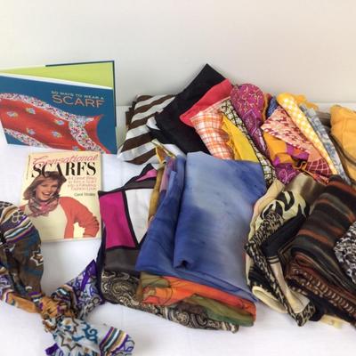 188 Vintage Retro Scarf Lot & Books