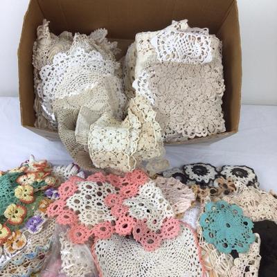 178 Antique Box Lot of Lace & Doilies