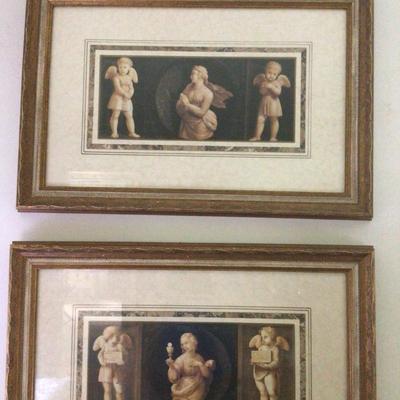 160 Cherub Framed Art Lot of 2
