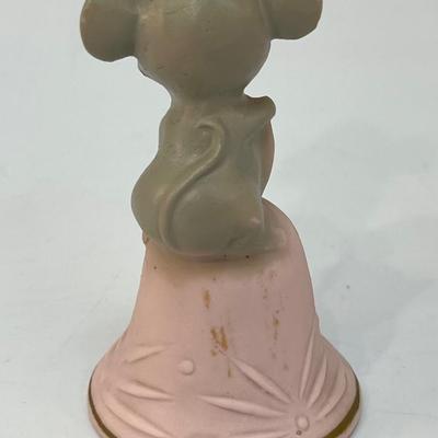 Vintage Pink Ceramic Bisque Cute Japanese Bell
