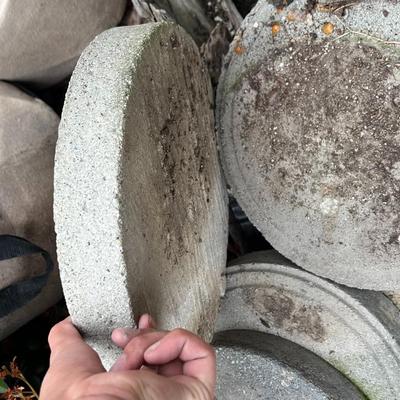 Lot of Round Cement Garden Outdoor Home Stepping Stones