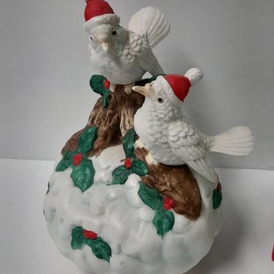 Princeton Gallery Fine porcelain Bird Any Mail? Lenox 1997 Christmas Chickadee and Musical Christmas Doves