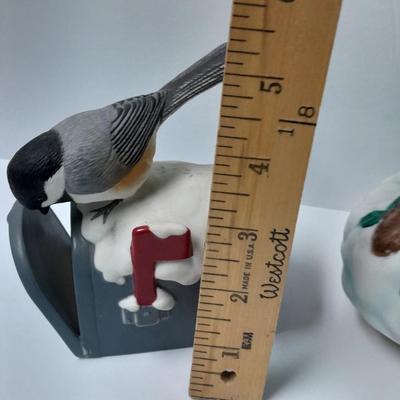 Princeton Gallery Fine porcelain Bird Any Mail? Lenox 1997 Christmas Chickadee and Musical Christmas Doves