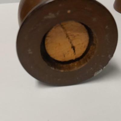 Decorative Noah's Ark Tea pot, Wooden salt & pepper mills, and a Blue Jay figure stealing vegetables.