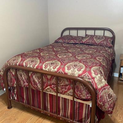 Metal full size bed with Restonic ComfortCare mattress & box springs