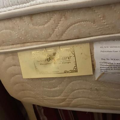 Metal full size bed with Restonic ComfortCare mattress & box springs