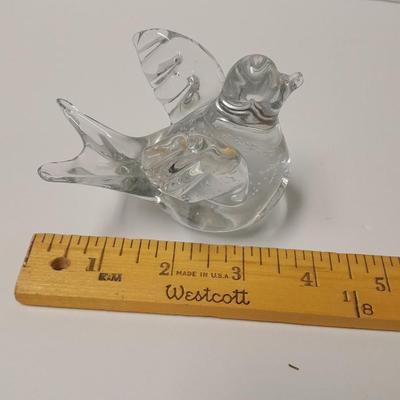 Two Glass Paperweights, Studio glass & Enesco bird