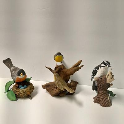 Lenox porcelain Collectible Bird figures and birds on wood