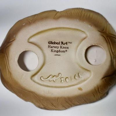 Owl wall hanging and owl figures, Harvey Knox Kingdom owl and Brass owl