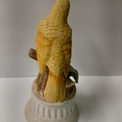 Two porcelain bird music boxes