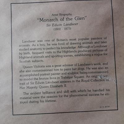 "Monarch of the Glen" Sir Edwin Landcaster Framed Elk picture