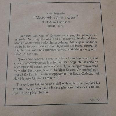 "Monarch of the Glen" Sir Edwin Landcaster Framed Elk picture