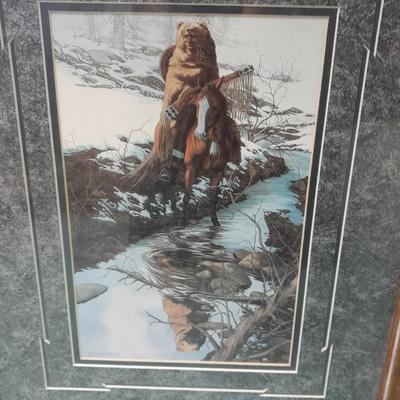Bev Doolittle "Spirit of the Grizzly" framed picture